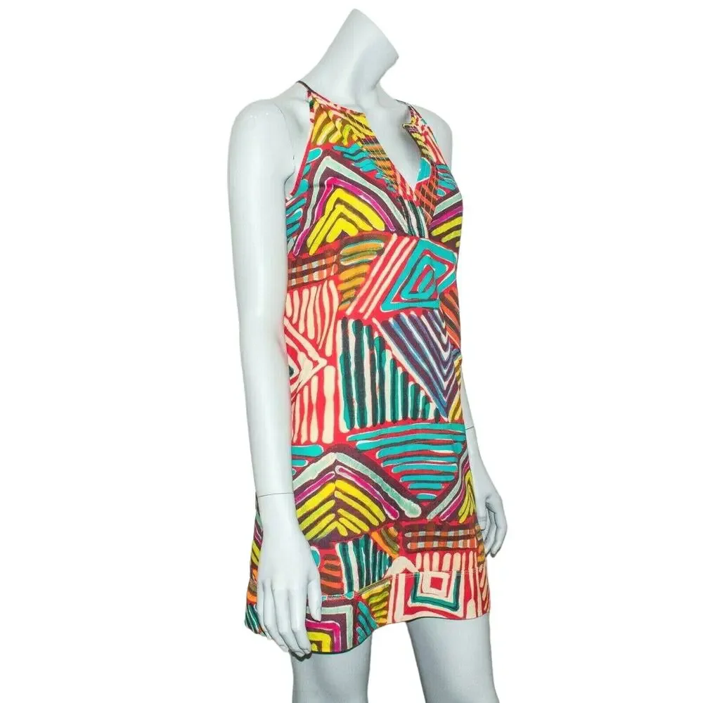 J.CREW Collection Geo Brushstroke Mini Dress Multi color Size 2 - Picture 5 of 8